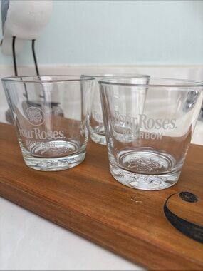 Clear Glass Bourbon Tumblers - Set of 3